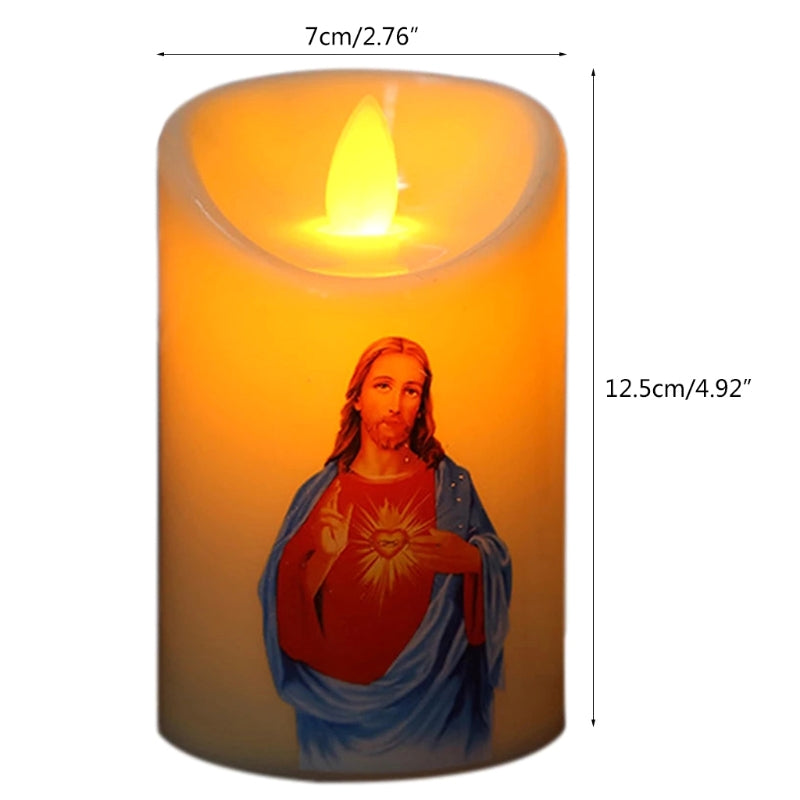 Jesus Christus Licht für Kreative Flammenlose Elektronische Kerzen Lampe für Zuhause Schlafzimmer Wohnzimmer Dekoration Zubehör