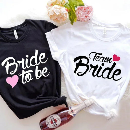 Team Braut Braut T-Shirts für Frauen Oberteile Junggesellinnenabschied Grafik T-Shirts Brautjungfern T-Shirts Frauen T-Shirts Kleidung