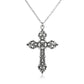 Retro Barock für Kreuz Blumenhalskette Mode Böhmen Christus für Kreuz Halskette Gotische Anhänger Halskette mit Metallkette
