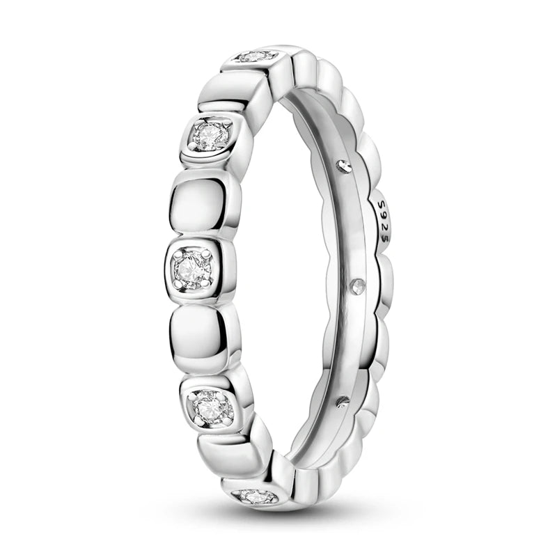Ringe für Frauen 925 Silberfarbe Zirkon Wickellinie Geometrischer Sternring Verlobung Hochzeit Romantisches Valentinstag Feinschmuck Geschenk