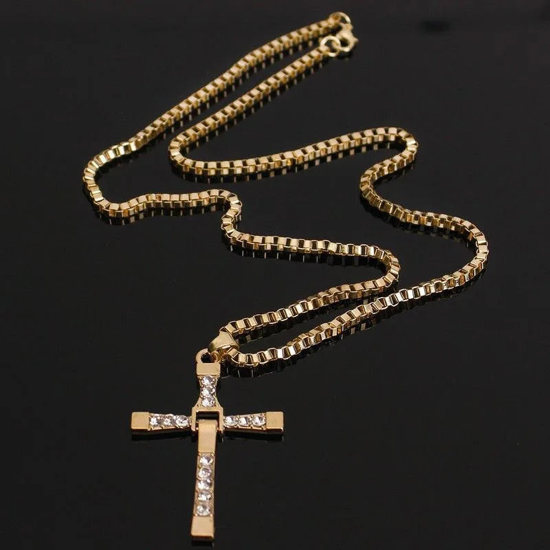 Einfache geometrische Kreuz-Anhänger-Halskette für Damen, Metallschmuck, silberfarbene Kette, Choker, Partygeschenk für Herren, Accessoires