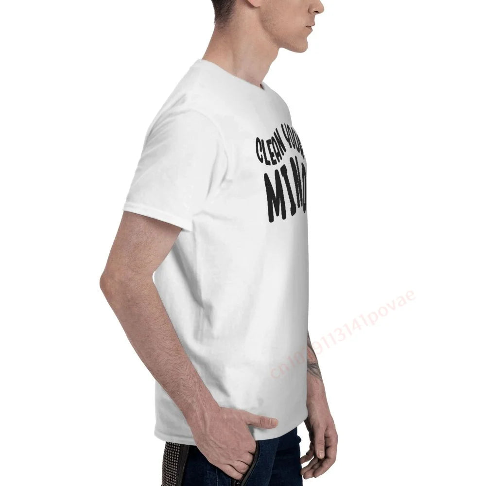 100% Baumwolle REINIGE DEINEN GEIST Motivierende Zitate T-Shirts Herren Freizeit Damen Kleidung T-Shirts Oberteile
