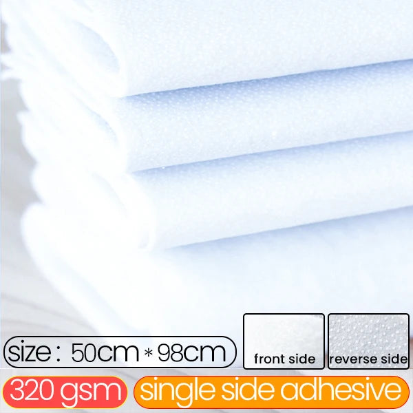 180/200/280/300/320/370/400 g/m² einseitig klebendes Wattevlies aus Baumwolle, cremefarbenes Zwischenfutter, perfekt für Handtaschen, Bastelarbeiten, DIY-Stoffe