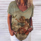 3D Printed T Shirts for Women Summer V-Neck Short Sleeved Tee Vintage Jesus Christ Women's T-Shirt Casual Streetwear Top Shirt