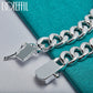 DOTEFFIL 925 Sterling Silber 2 Stücke Armband 10mm Glatte Seitenkette für Herren Damen Hochzeit Verlobung Party Schmuck