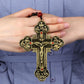 Diyalo Katholisches Metallkruzifix Jesus Christus Kreuz Anhänger Halskette Rosenkranz Holzkugeln Kette Halskette Damen Herren Schmuck Geschenk