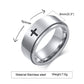 Vnox Spinner Kreuzring für Herren, schwarzer Edelstahl drehbarer Stressabbau-Fingerband, Jungen Christus Jesus Religion Ring