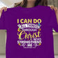 Ich kann alles durch Christus tun, Druck Frauen T-Shirt Kurzarm O-Neck Loose Frauen T-Shirt Damen T-Shirt Camisetas Mujer
