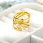 Klassische geometrische unregelmäßige Ringe für Frauen, goldfarben, Edelstahl, offene Ringe, Mädchen, Persönlichkeit, Punk-Schmuck-Accessoires