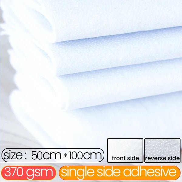 180/200/280/300/320/370/400 g/m² einseitig klebendes Wattevlies aus Baumwolle, cremefarbenes Zwischenfutter, perfekt für Handtaschen, Bastelarbeiten, DIY-Stoffe