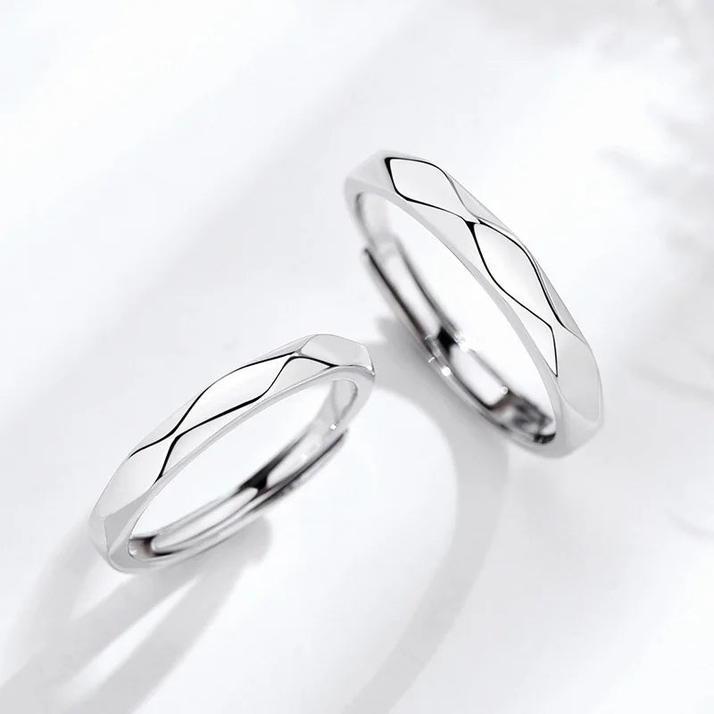 Fashion Schwarz Weiß Ring Geometrische Unregelmäßigkeiten Glatte Paar Verstellbare Ringe Einfachheit Studentenparty Schmuck