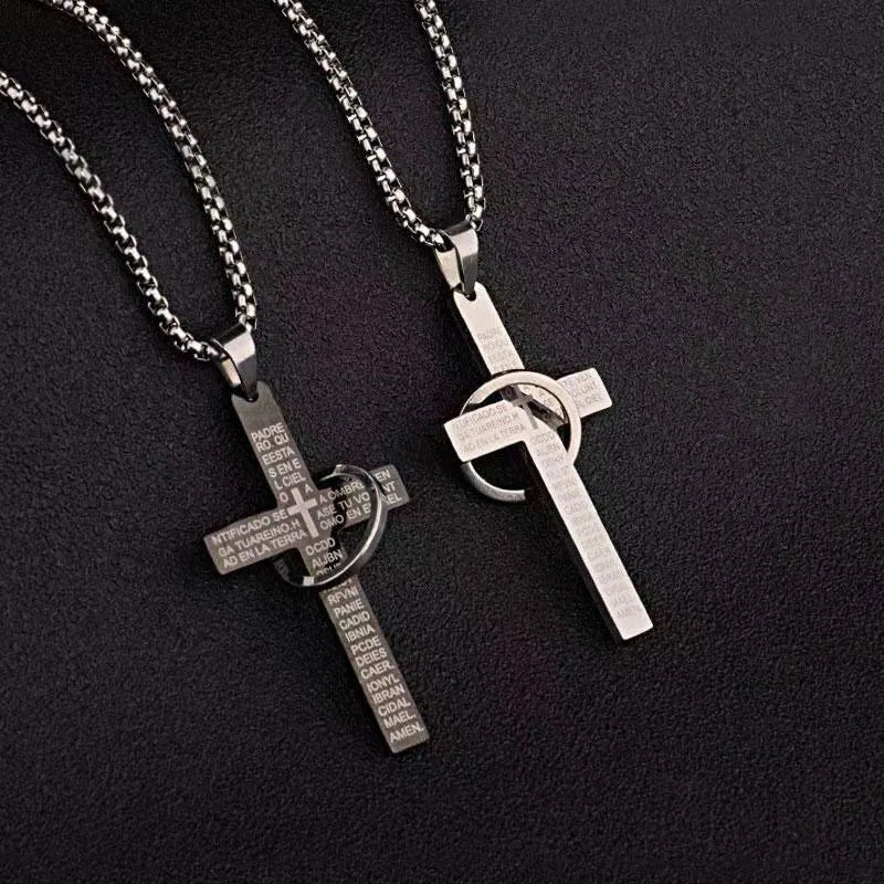 Einfache geometrische Kreuz-Anhänger-Halskette für Damen, Metallschmuck, silberfarbene Kette, Choker, Partygeschenk für Herren, Accessoires