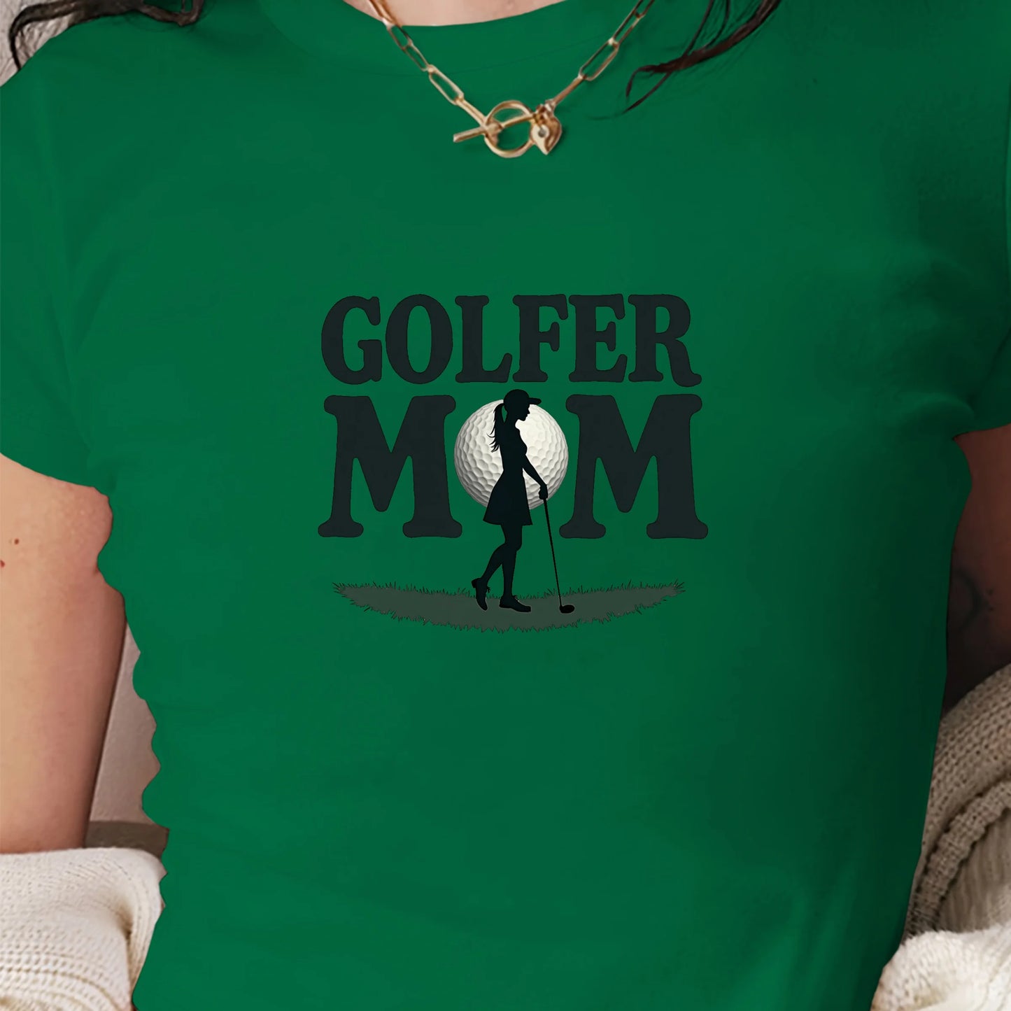GOLFER MOM golf themed design women's fashion short t-shirt