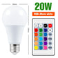 RGB Neon Light E27 Rainbow Lamp 220V LED Colorful Bulb With IR Remote Control 20W 25W Bombillas LED Christmas Holiday Decoration