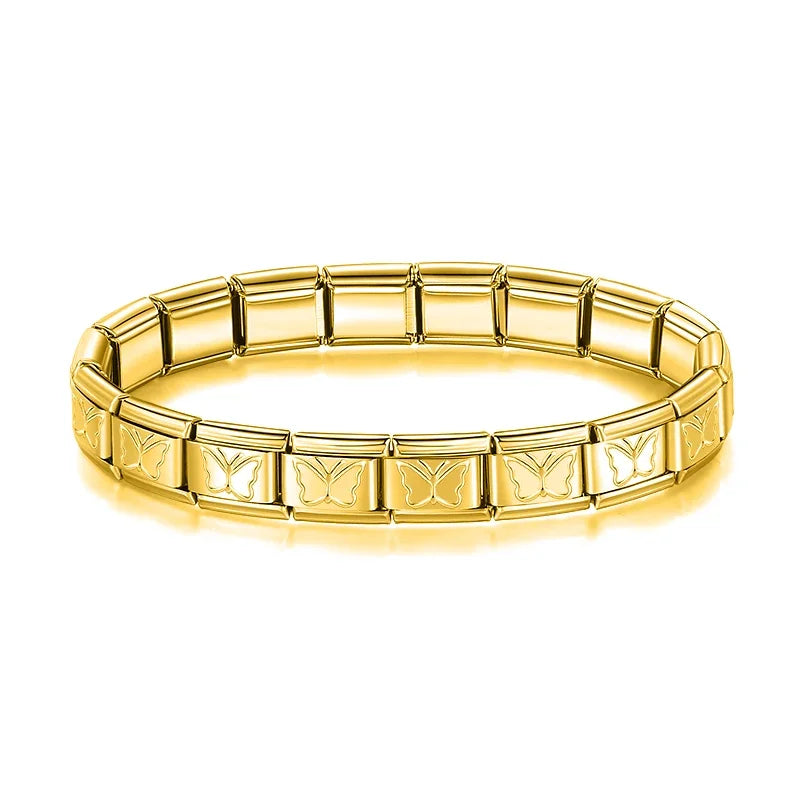 Hapiship Neue Mode Frauen Romantisches Herz 9mm Breite Edelstahl Armband Armreif Mädchen Hochzeit Weihnachtsgeschenk Schmuck G205