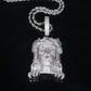 2024Neu Zweifarbig Roségoldfarbe Hip Hop Jesus Christus Kopf Anhänger Mikro Pavé 5A Zirkonia CZ Iced Out Herren Mode Schmuck