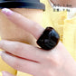 HANGZHI Unregelmäßige breite, klobige Ringe für Damen Vintage Acrylharz Herbst Winter Geometrischer Stapelschmuck Finger Accessoire
