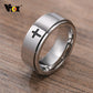 Vnox Spinner Kreuzring für Herren, schwarzer Edelstahl drehbarer Stressabbau-Fingerband, Jungen Christus Jesus Religion Ring