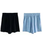 Lässige Damen-Shorts mit hoher Taille, kurze Sporthosen für den Sommer mit Tasche, lose Unterteile für Zuhause, Mädchen-Homewear, weite Sweathose