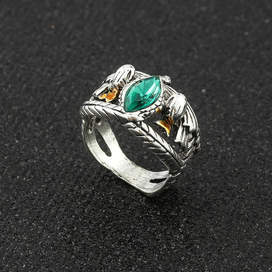Lord Ring of Barahir, Aragorn, Gondor, Grüne Kristallringe, Cosplay Kreativität, Persönlichkeitsschmuck, Geschenke für Männer