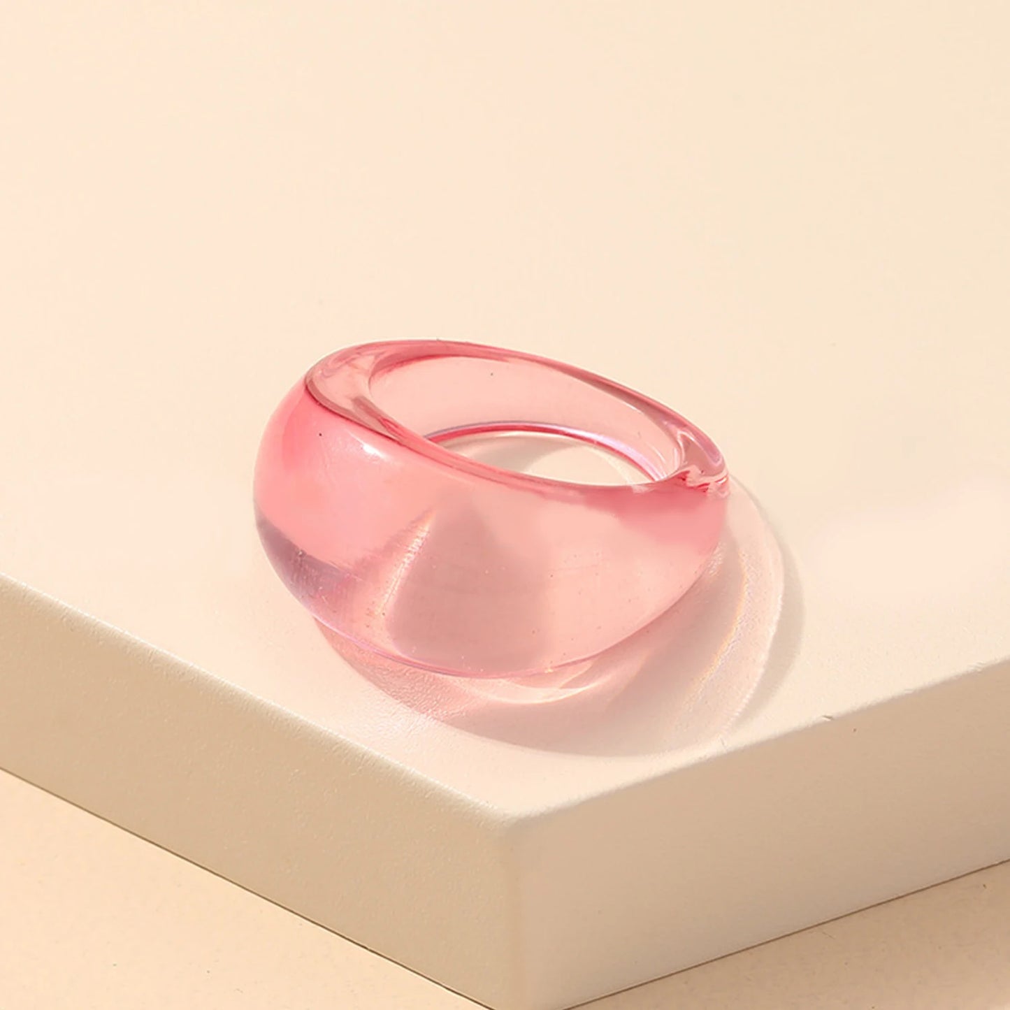 Bunte transparente Acrylringe für Frauen Mode transparente geometrische Harz-Fingerringe weibliche Party-Schmuckgeschenk