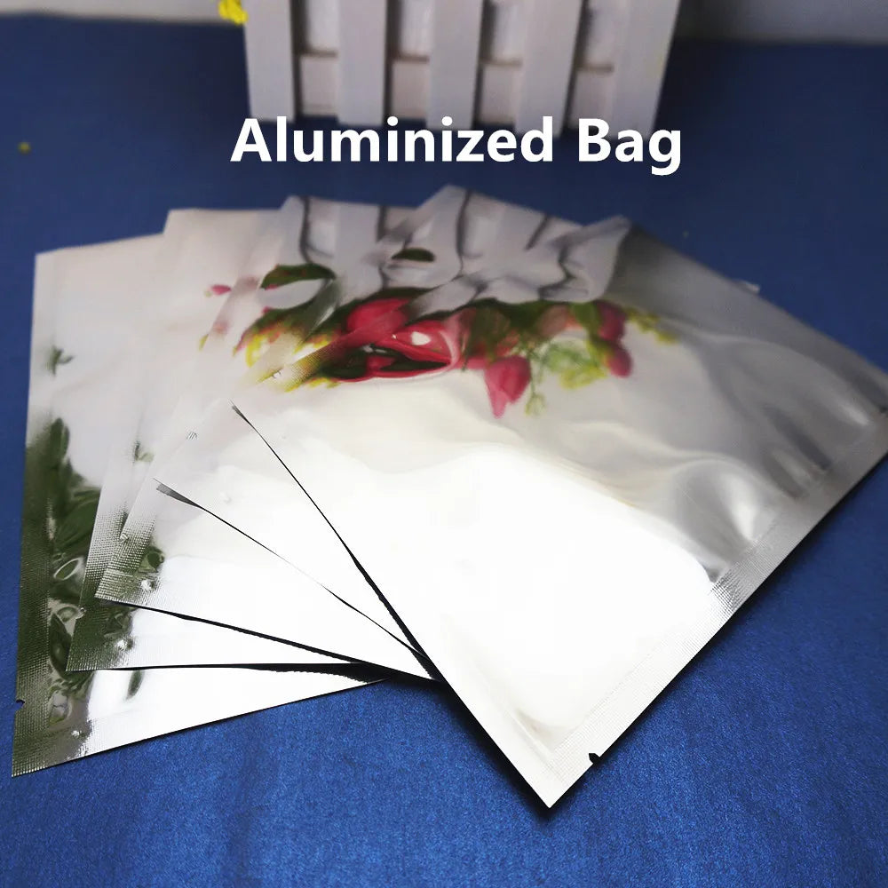 100 Stück Silberne, matte Aluminiumfolienbeutel zum Heißsiegeln – oben offene Mylar-Folienbeutel, matte Oberfläche, Kunststoff-Lebensmittelverpackung, Pulver-/Saucenbeutel