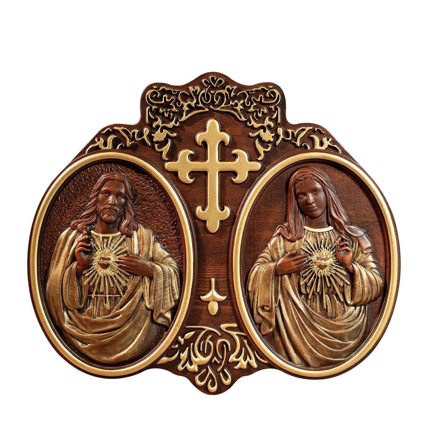 Heiliges Herz Jesu und Herz Mariä, Jesus Christus, Jesus Wanddekoration, Religiöse Heiligenstatue, Komplettes katholisches Weihnachtsgeschenk