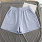Lässige Damen-Shorts mit hoher Taille, kurze Sporthosen für den Sommer mit Tasche, lose Unterteile für Zuhause, Mädchen-Homewear, weite Sweathose