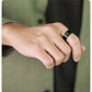 Vnox Spinner Kreuzring für Herren, schwarzer Edelstahl drehbarer Stressabbau-Fingerband, Jungen Christus Jesus Religion Ring