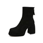 2024 Damenmode High-Heel Stiefel Winter Neuer Britischer Stil Weiche Sohle Rutschfest Laufsteg Vielseitig Warm Haltend Lederschuh