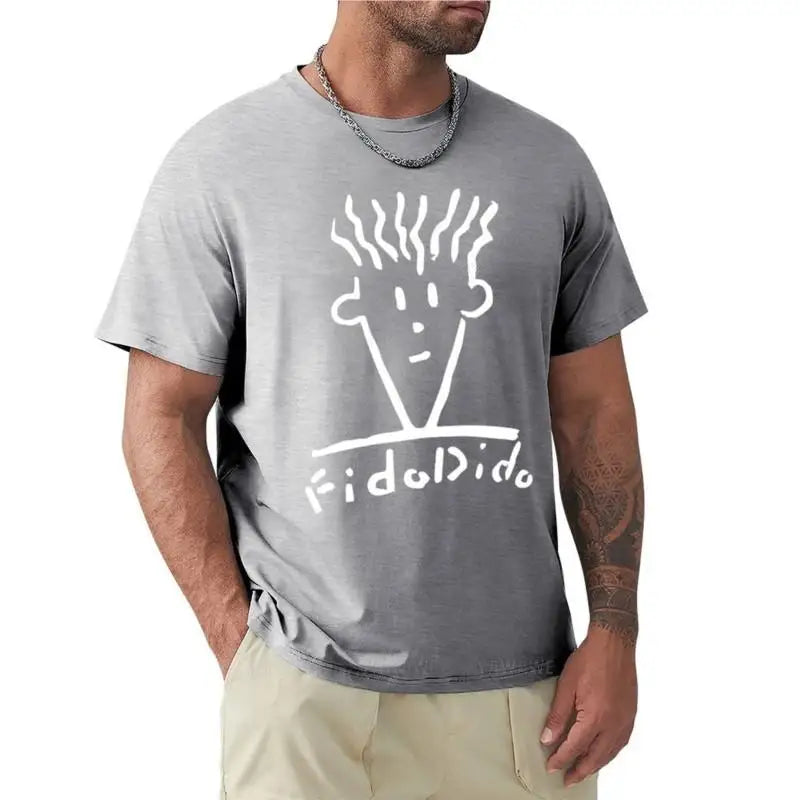 Herren schwarze T-Shirts Sommer-T-Shirt Fido Dido Gesicht T-Shirt Jungen weiße T-Shirts Sweatshirt Herrenbekleidung