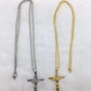 Mode Kruzifix Jesus Christus Herrenschmuck Gold Braun Silber Farbe Metall Kreuz Anhänger mit Halskette Halsketten für Damen