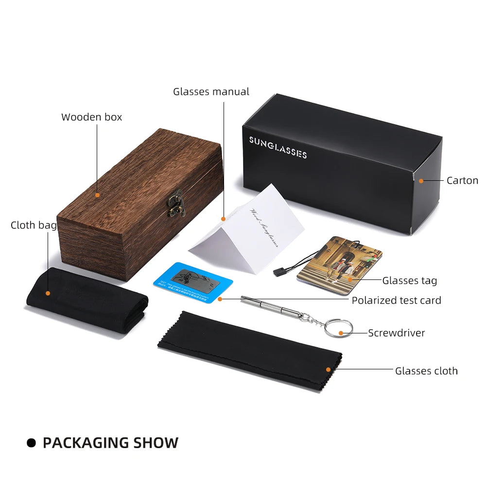 GM Natur Bambus Holz Sonnenbrille Handgemachte Polarisierte Gläser Spiegelbeschichtung Linsen Brille Mit Geschenkbox