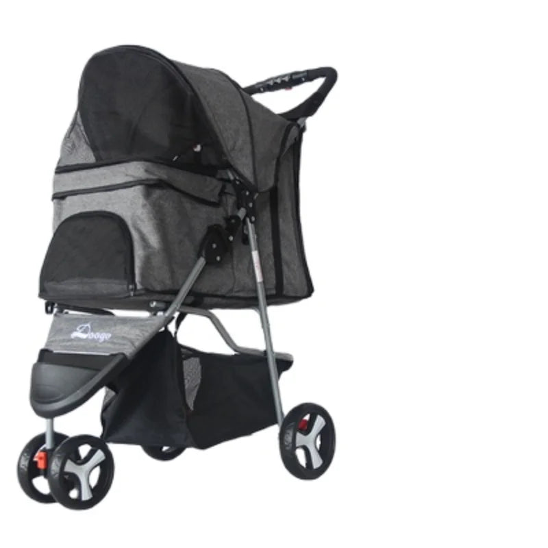Lightweight Outing Small And Medium-sized Pet Stroller Four Seasons Universal Dog Cat Stroller Foldable Tricycle Cage Pet