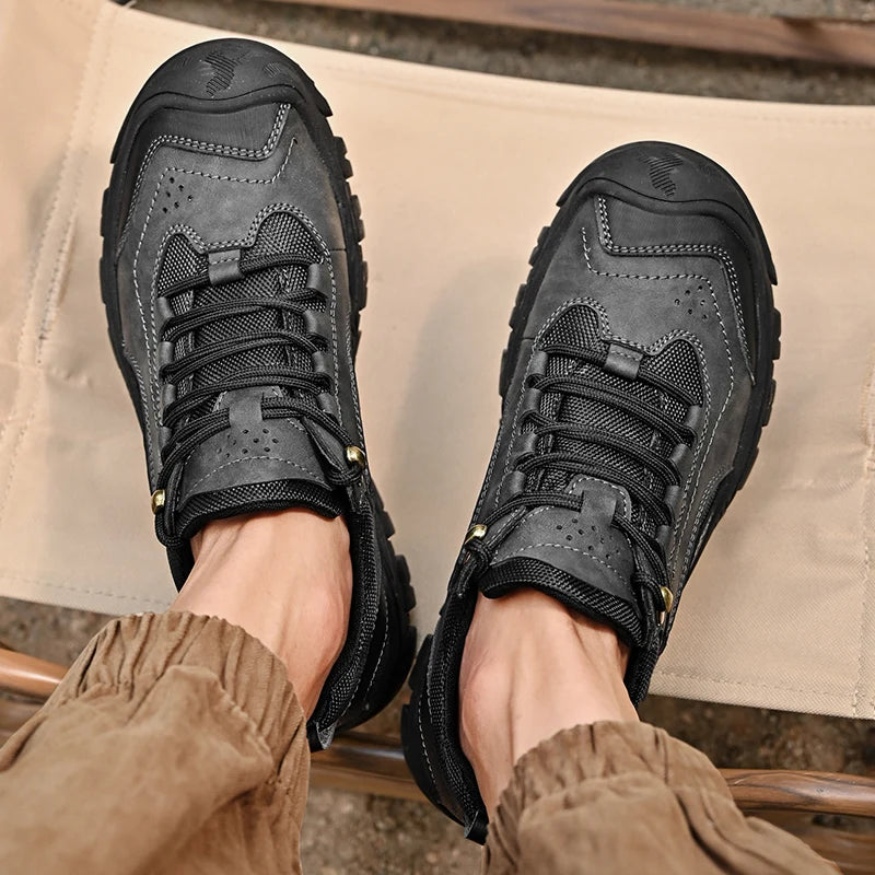 Outdoor-Wanderschuhe Bequeme weiche Sohle Herren Modische Schnürsenkel Rutschfeste und verschleißfeste Reisesportschuhe