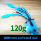SUNMILE Angel-Gummiköder Tintenfisch 20g/60g/80g/100g/120g/150g Leuchtend/UV-Tintenfisch-Jig Angelköder für Meeresangeln Wobbler Köder