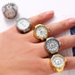 Modische Ringe, Fingeruhren, Modische Party-Quarzuhren, Unisex-Paarringe, Schmuckgeschenk, echt
