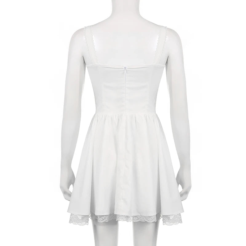 Rockmore elegante Party-Korsettkleider für Damen, modisches Abend-Bodycon-A-Linien-Faltenkleid, sexy Spitzen-Patchwork-Minikleid, neuer Sommer-Sunderss