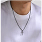 Vnox Schlichte Unisex-Kreuzketten, einfacher Edelstahl-Kreuzanhänger für Damen und Herren, Gebets-Halskette für Christen, verstellbare Panzerkette
