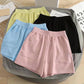 Lässige Damen-Shorts mit hoher Taille, kurze Sporthosen für den Sommer mit Tasche, lose Unterteile für Zuhause, Mädchen-Homewear, weite Sweathose