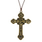 Cottvott Dreifaltigkeits-Kruzifix Jesus Christus Kreuz Anhänger Halskette Katholische verstellbare Wachsseilkette Halskette Frauen Männer Schmuck Geschenk