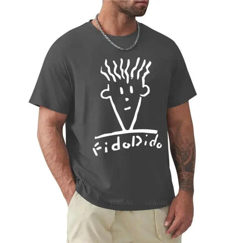 Herren schwarze T-Shirts Sommer-T-Shirt Fido Dido Gesicht T-Shirt Jungen weiße T-Shirts Sweatshirt Herrenbekleidung