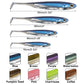 Dr.Fish 5/6 Stück Angelköder Weichplastik Silikonköder Paddelschwanz Shad Wurm Swimbait Süßwasser Barsch Forelle 70mm 80mm 100mm