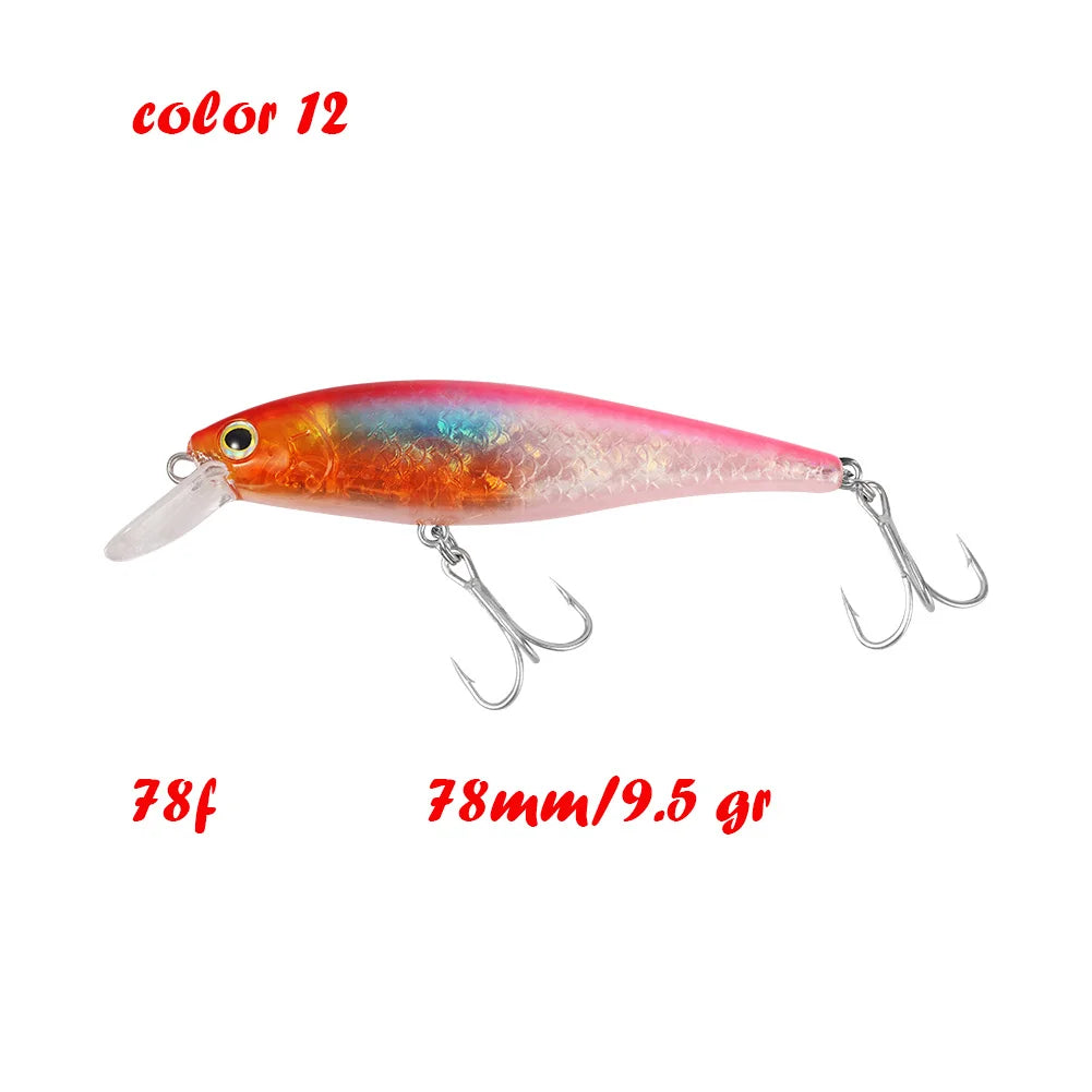 BassLegend Fishing Artificial Bait Suspending Minnow Shallow Wobbler Jerkbait Shad Bass Pike Lure 128 SP 78 F 65 SP