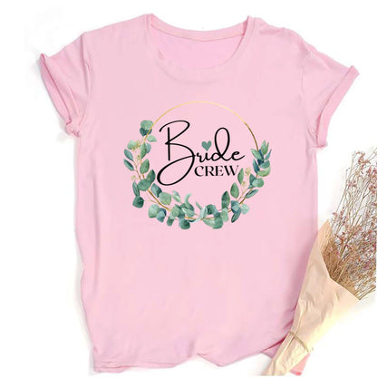 Junggesellinnenabschied T-Shirt für Frauen JGA T-Shirt Braut & Crew Team Braut Tee Hochzeitsgeschenk für Bräute Verlobungs T-Shirt Kleidung
