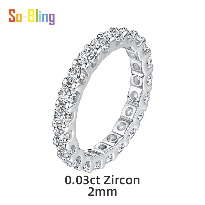 So-Bling S925 Sterling Silber Ringe für Damen Eleganter feiner Zirkonia-Ring Brauthochzeit Verlobungsring Damen Trendiger Schmuck