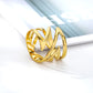 Klassische geometrische unregelmäßige Ringe für Frauen, goldfarben, Edelstahl, offene Ringe, Mädchen, Persönlichkeit, Punk-Schmuck-Accessoires