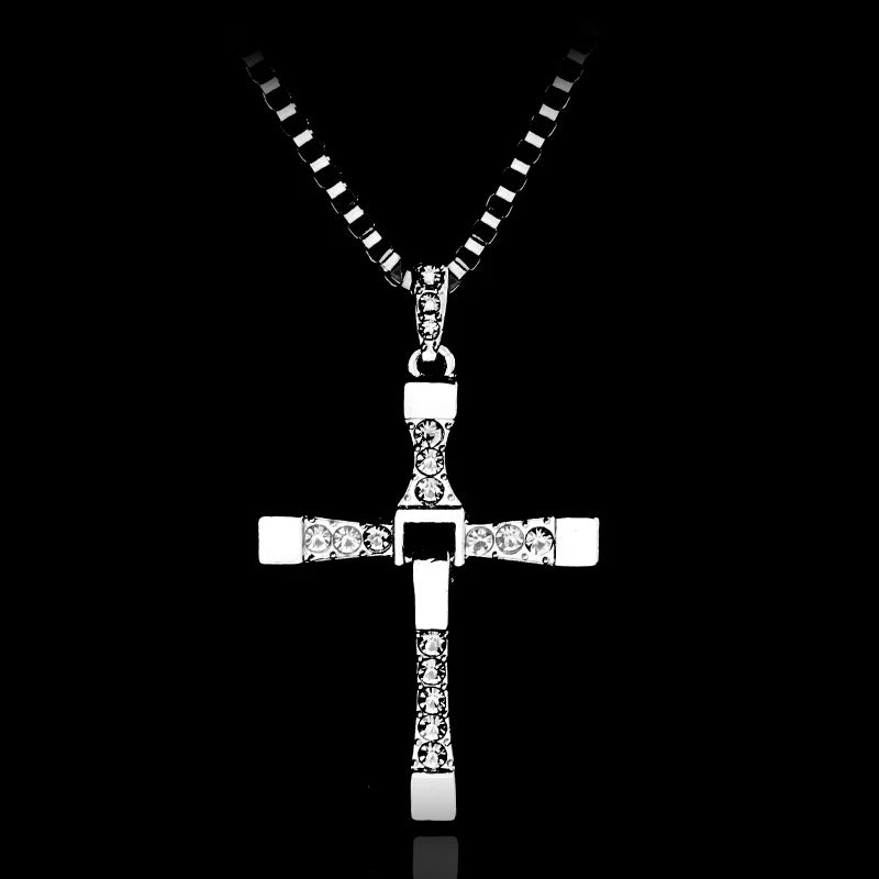 The Fast and The Furious Dominic Toretto Kristall Jesus Kreuz Anhänger Halskette für Herren Crucifixo Masculino Jesus Christus Hals