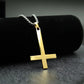Schlichte Kreuzkette mit Kreis Anhänger Edelstahl Halskette Christ Kreuz Halskette für Herren Jungen Coole Halskette Collier