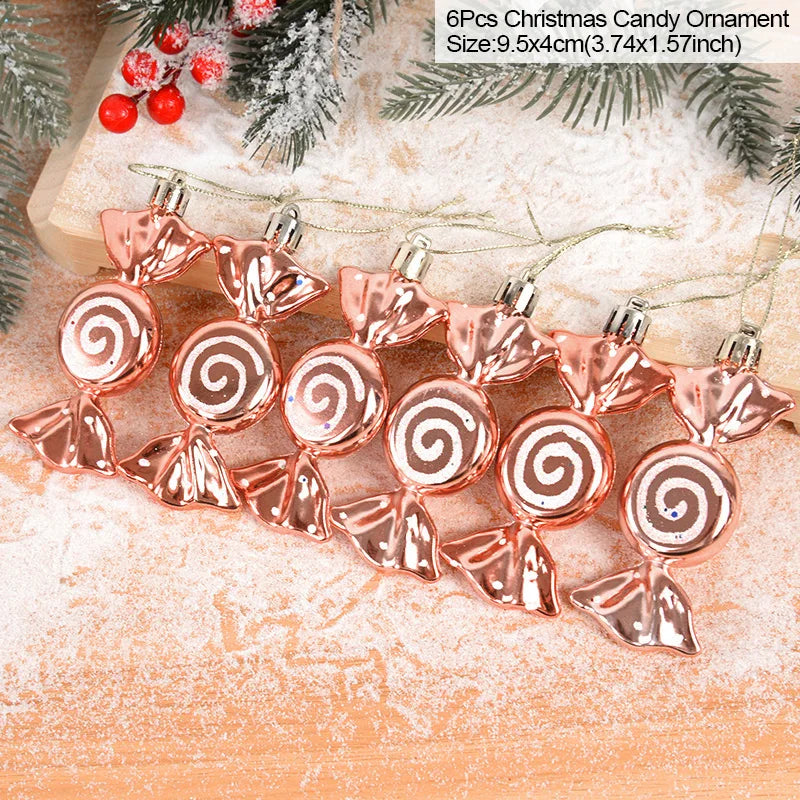 6 Stück 6 cm transparente Schneeball-Weihnachtskugeln Anhänger für Weihnachtsbaumschmuck Klare Kugeln Hängende Ornamente Weihnachten Navidad
